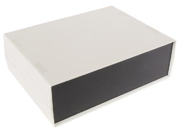 ABS instrumentkabinet - Grå/sort (260x190x80mm)