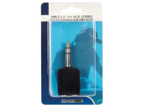 6,35mm stereo JACK han til 2 x 6,35mm mono JACK hun