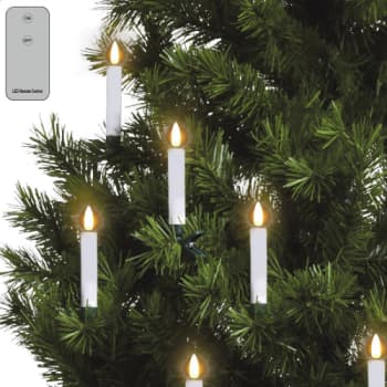 12 stk. Dekorativ batteri 3D Juletræslys. Højte 10 cm. IP20.