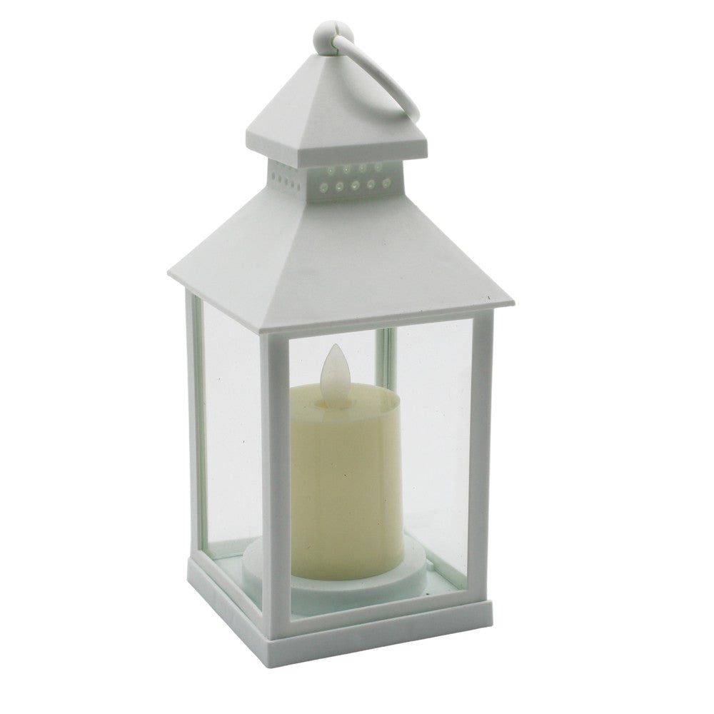 LED lanterne med flammeeffekt - Hvid firkantet batteri IP54 indendørs/udendørs - 1W 100lm RA80 IP54