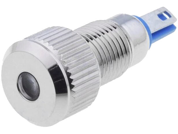 LED panel kontrollampe - 24V, IP67, Rød (Ø8mm hul)