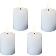 Led "Advents" vokslys, Sæt med 4 stk, 3D flamme, og timer, IP20
