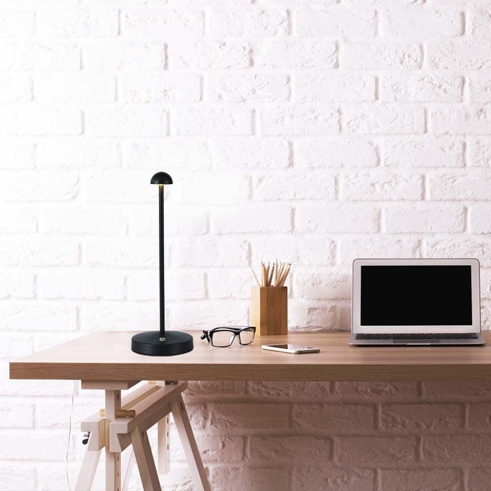 V-Tac Opladelig 3i1 Bordlampe - Sort, IP20, Touch Dæmpbar, Model Mini, 3W, 130lm