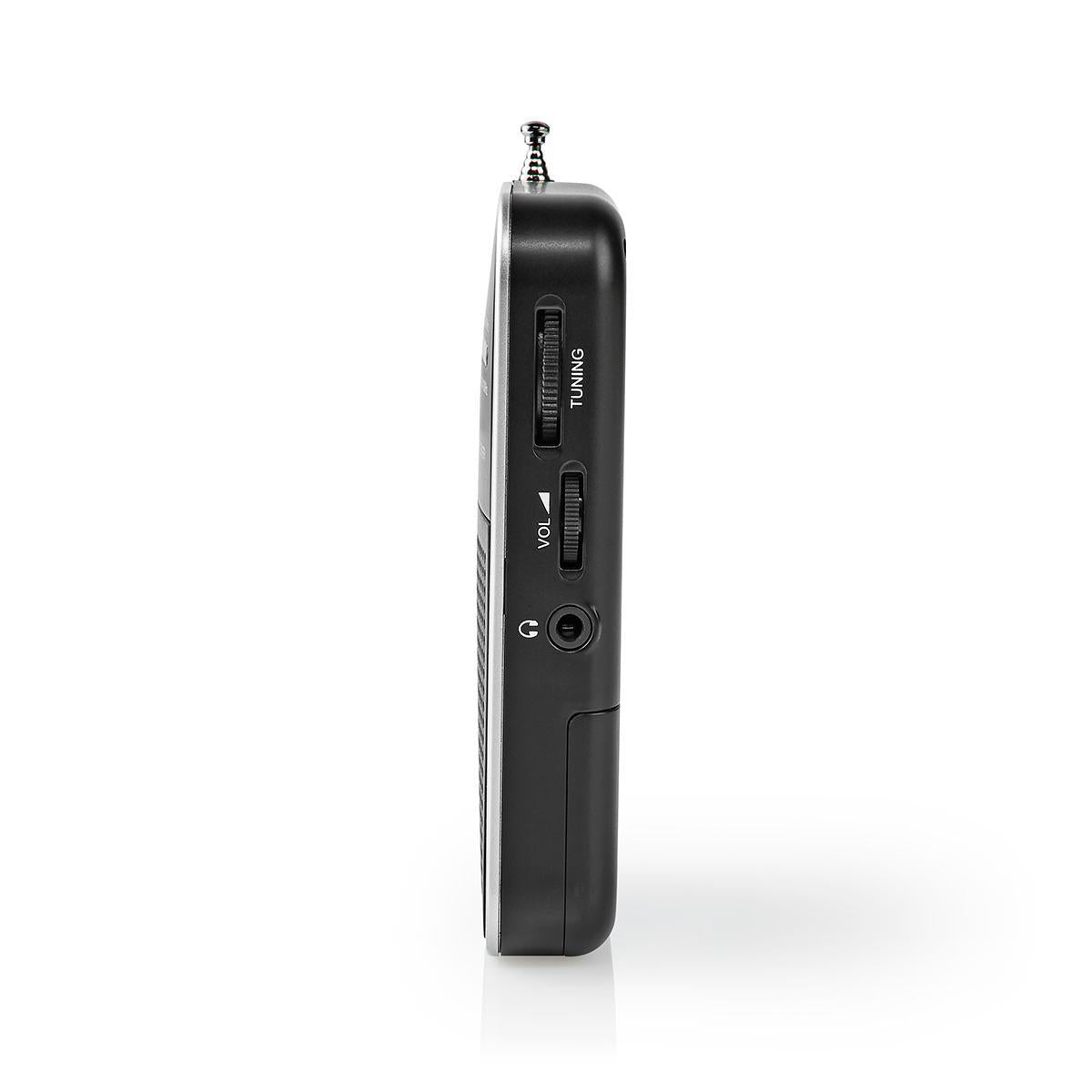 Bærbar FM-radio - AM/FM, Batteri, Analog, Sort