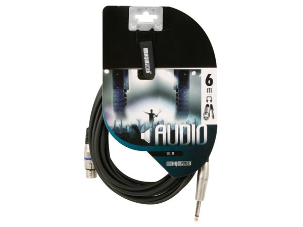 XLR kabel - XLR hun til 6,35mm mono JACK han (6m)