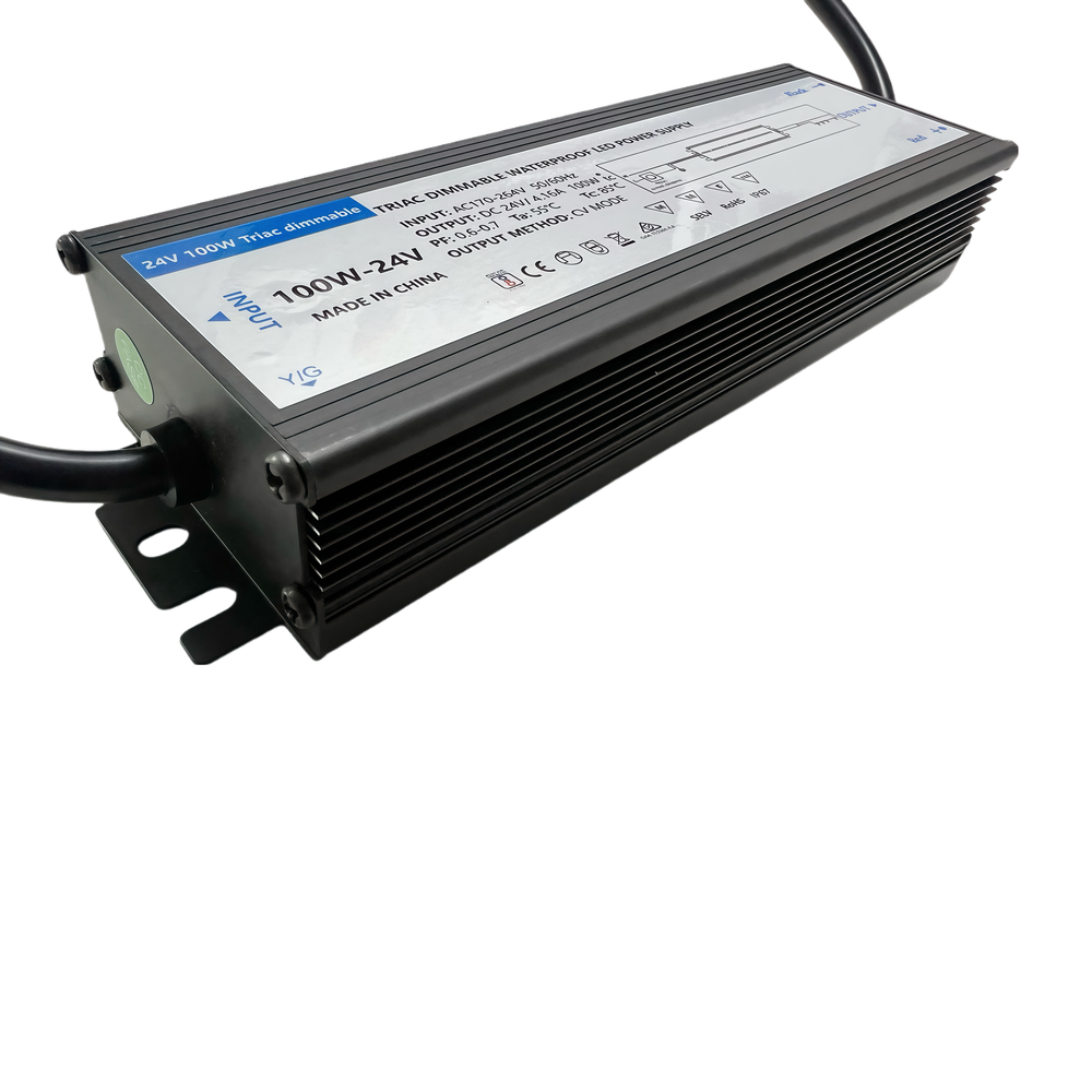 Vandtæt dæmpbar strømforsyning - 100W, 24V DC, 4.17A, Triac, IP67