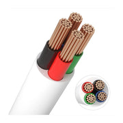 RGB kabel, hvid rund - 4 x 0,5 mm², metervare, min. 5 meter (12-24V)