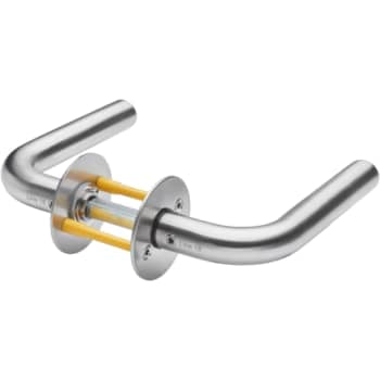 dørgreb l-form m/ros 40-65 l18 monteret massiv roset ø50x2mm