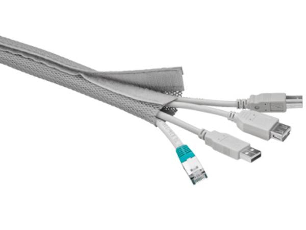 Kabelsok - Med velcro, Ø20-40mm, Grå (1,8m)