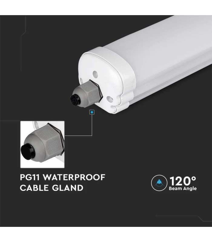 V-Tac vandtæt 48W komplet LED armatur 150cm