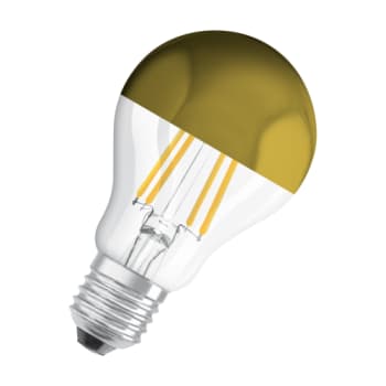 LED Standard topforspejlet filament 7W 827 650 lumen E27, guld