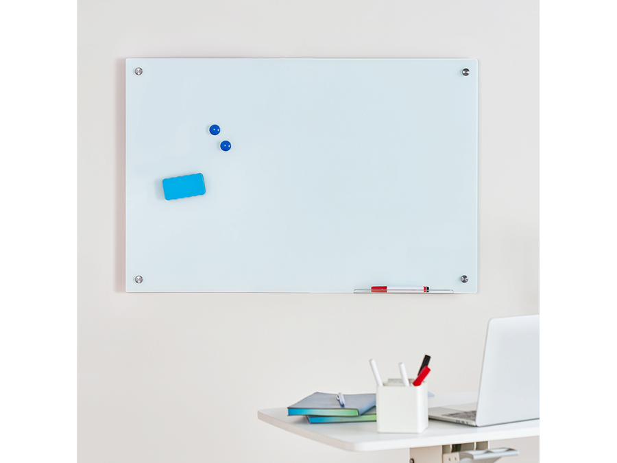 Magnetisk glas whiteboard - vægmont., rammeløs (60 x 90cm)