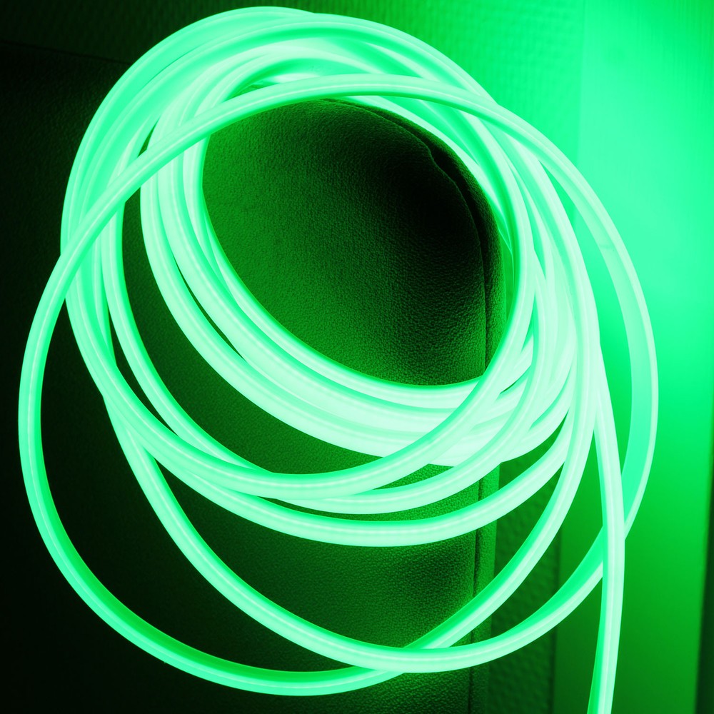 Vandtæt Grøn Neon COB Strip - 5m, 230V, IP67, 288 LED, 11,5W/m, Klippes hver 50cm