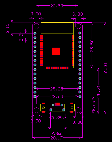 NodeMCU ESP32 udviklingsboard, micro USB, Wi-Fi, Bluetooth