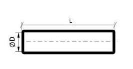 Rund ventilationsrør - Ø125mm, L500mm, ABS plast, Hvid