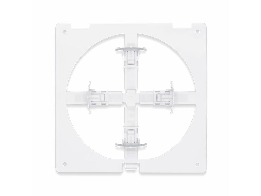 Ventilationsrist, justérbar kanalstørrelse, 172x172mm, Hvid