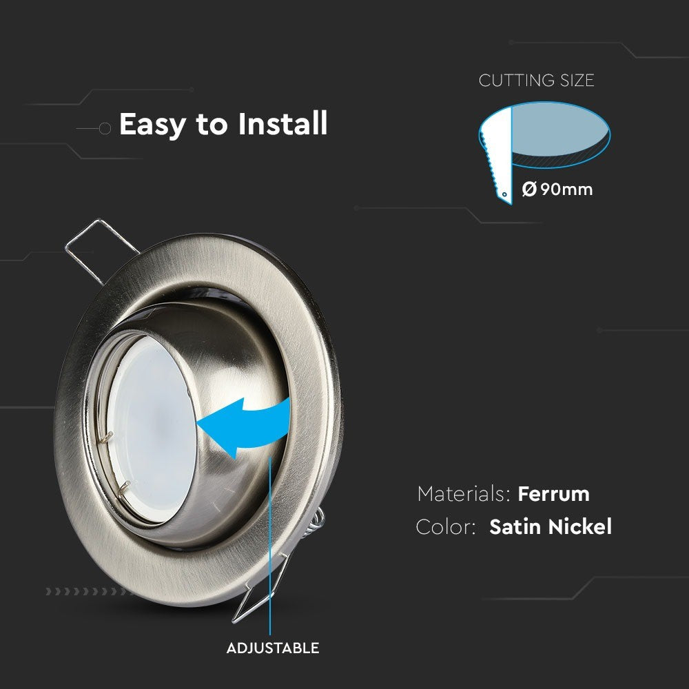 VIP GU10 lampe - rund, satin nikkel, elegant belysning til dit hjem