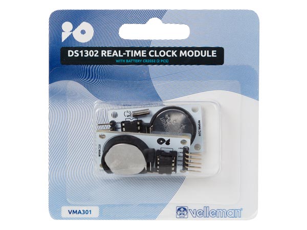 DS1302 realtime clock til Arduino® m. CR2032 bat. (2 stk.)
