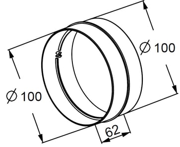 Rund Ø100 samlemuffe for kanalrør