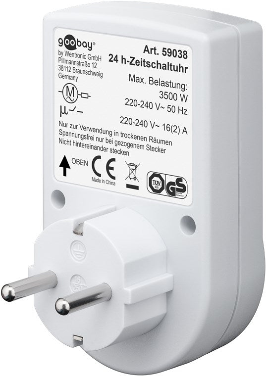 Tænd/slukur - Analog 24 timer, CEE7/3 udtag