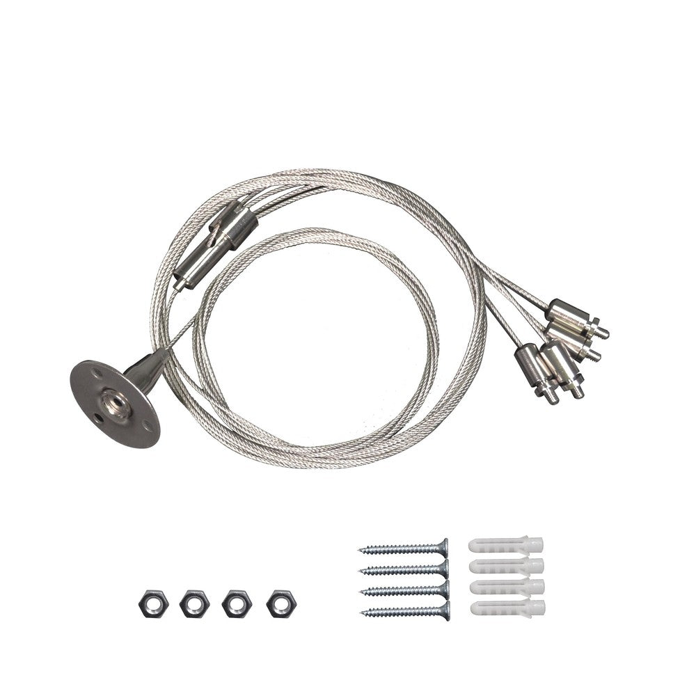 Wire sæt til LED panel - 200cm + 80cm, justérbar højde, 4-delt