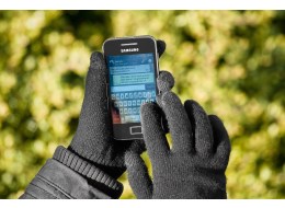 Touchskærm handsker - Sort, Str. S (længde 20cm)