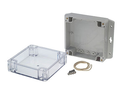 Plastkabinet m. flanger - Klart låg, IP65 (120x120x60mm)