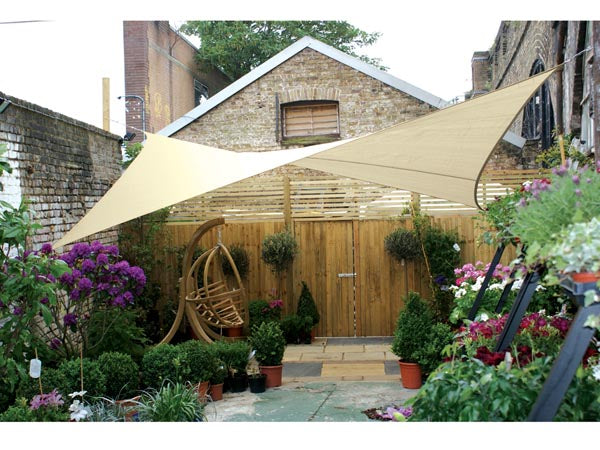 Kvadratisk solsejl - 5 x 5m vandgennemtrængelig, BEIGE