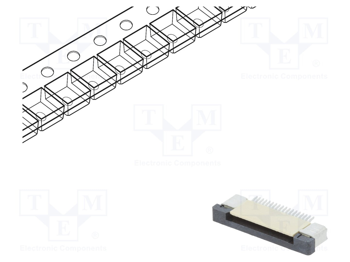 FFC (PFC) Flexkabel konnektor - 18pol, ZIF, SMD (0,5mm)
