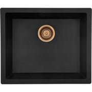 Lavabo Jupiter 600 UN køkkenvask, 55x46 cm, sort, kobber afløb