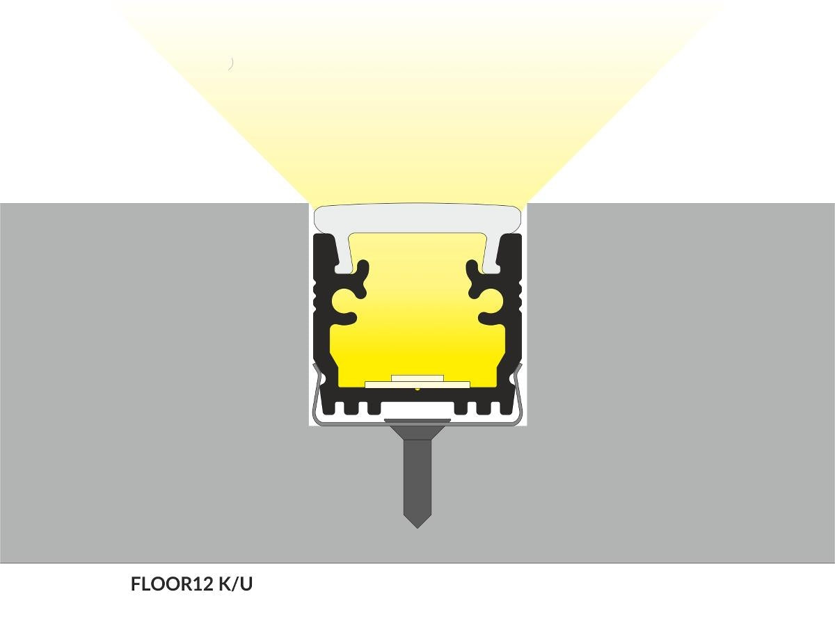 DIOFLEX Alu profil FLOOR12 K/U 1m 15,8x13,7mm