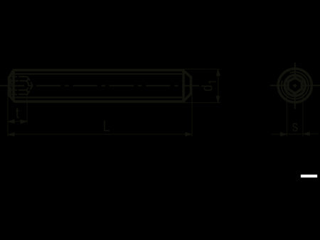 Pinolskrue, indvendig sekskant - M8 x 8mm, HEX-4mm (50 stk.)