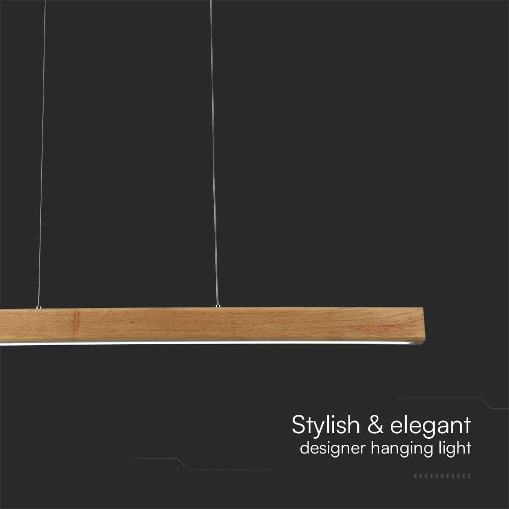 12W LED hængelampe i træhus med 4000K lysfarve og 1440lm - RA80