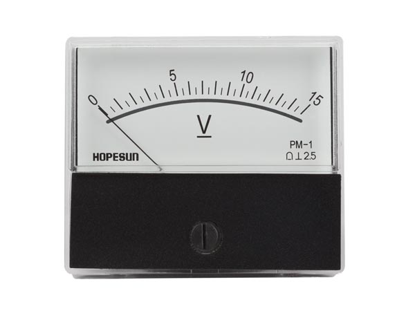 Analog spændings-panelmeter - 15Vdc (70x60mm)