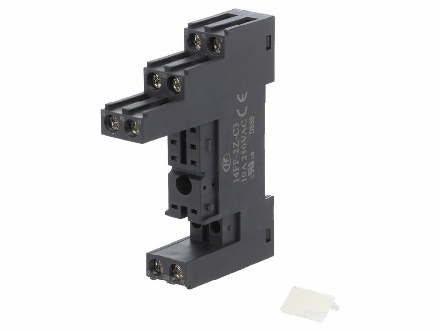 DIN-skinne sokkel til 8-ben 5mm relæ - 10A / 250Vac