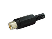 RCA(phono) stik, hun - Sort, plast