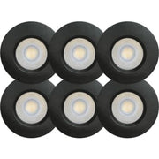 Sabina Low profile CCT 6-pack Downlight ISO Mat Sort 2700K/3000K/4000K 560/590/560lm 4,9W Indendørs/