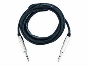 Prof. audiokabel - 2 x 6,35mm stereo JACK han, Sort (1m)