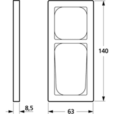 LK Fuga ramme Baseline 63 2½m - hvid