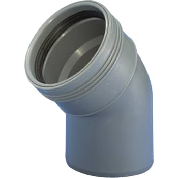 Wavin 75 mm 45° grå PP-afløbsbøjning