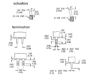 Miniature vippekontakt - 1P ON-OFF-ON (SP3T) Ø5mm gevind