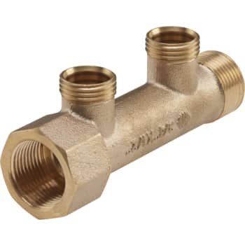 Fordelerrør rødgods 3/4"X1/2" 2vej U/omløber