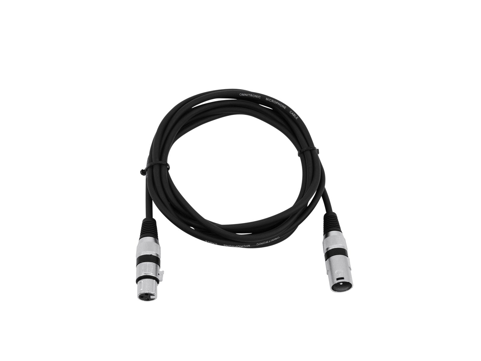 XLR kabel - 3P XLR han til 3P XLR hun, Sort (3m)