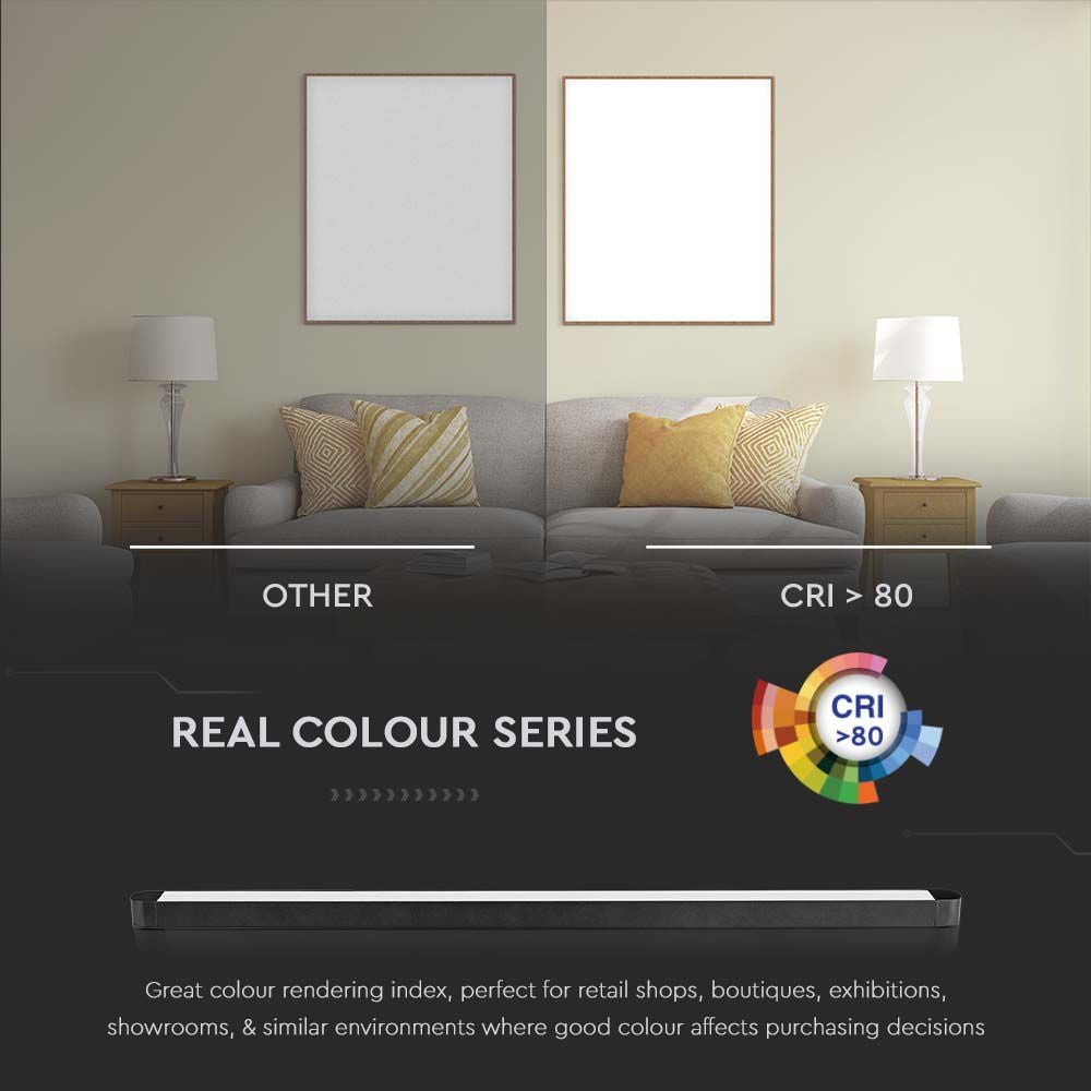 22W LED Ultra Tynd Magnetisk Skinnespot - Flood Light, 4000K, Sort Hus, 2500lm, RA80 - V-Tac Pro Serie, 3 Års Garanti