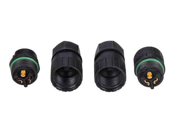 Udendørs kabelsamle-stiksæt - 3pol han/hun, Vandtæt (IP67)