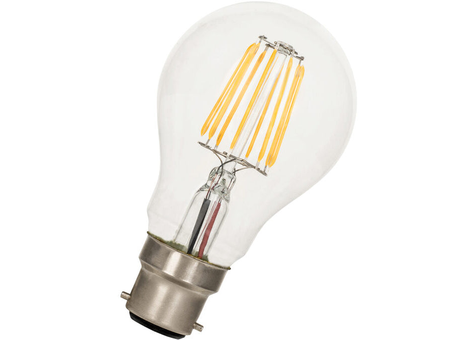 A60 Filament LED pære - 12-24V / 6W, B22d sokkel (2700K)