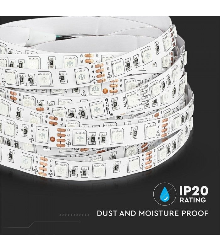 10,8W/m RGB LED strip - 5m, 60 LED pr. meter