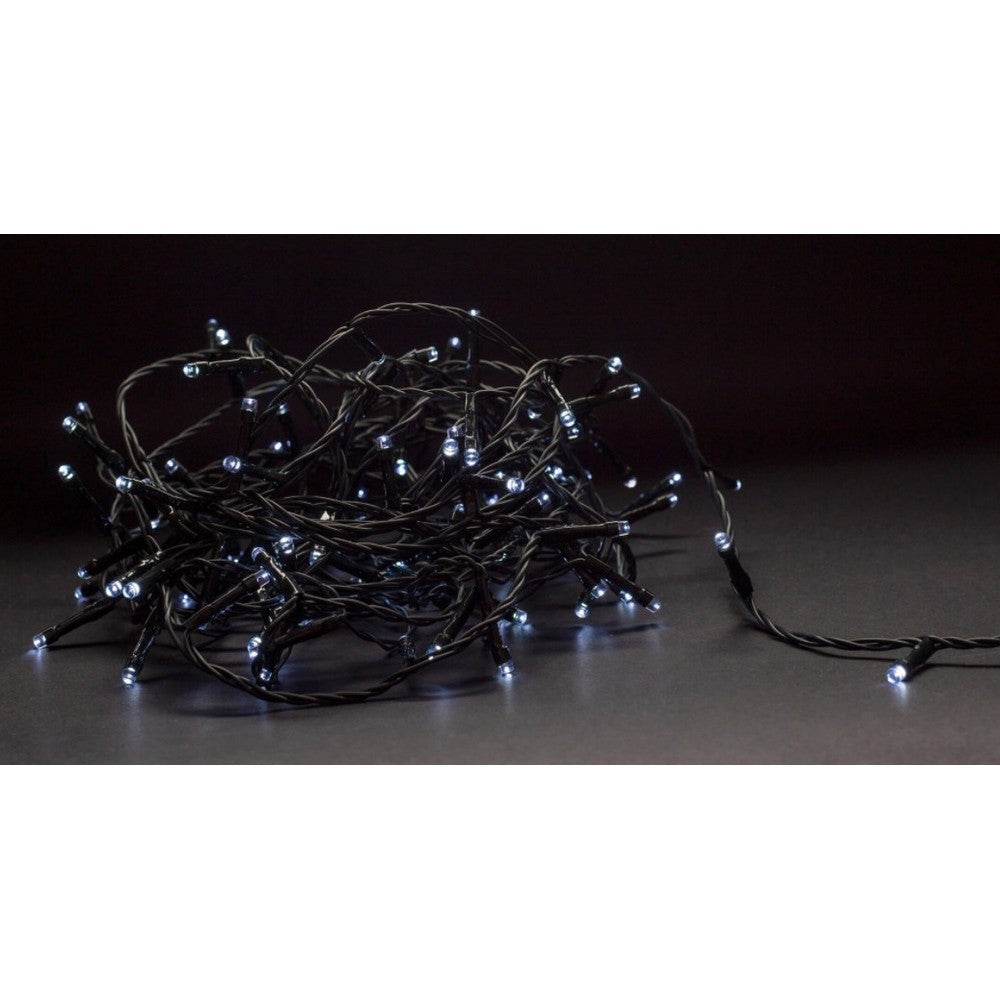 4 meter iskrystal kold hvid LED lyskæde til udendørs brug - 180 LED, IP44, 230V