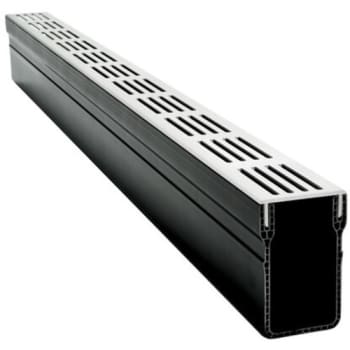 Star Drain 65 x 103 x 1000 mm PVC-rende med grå aluminiumsrist