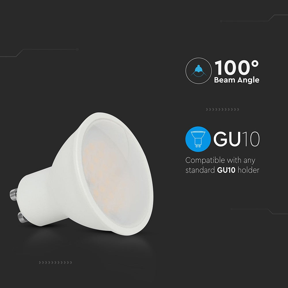 10W GU10 LED Spotlight med mælkeagtigt dæksel og 3000K varm hvidt lys - 1000lm - RA80